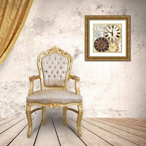 Timepieces II Gold Ornate Wood Framed Art Print with Double Matting by Joannoo