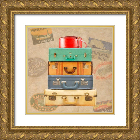 Bagage Ã  man II Gold Ornate Wood Framed Art Print with Double Matting by Joannoo