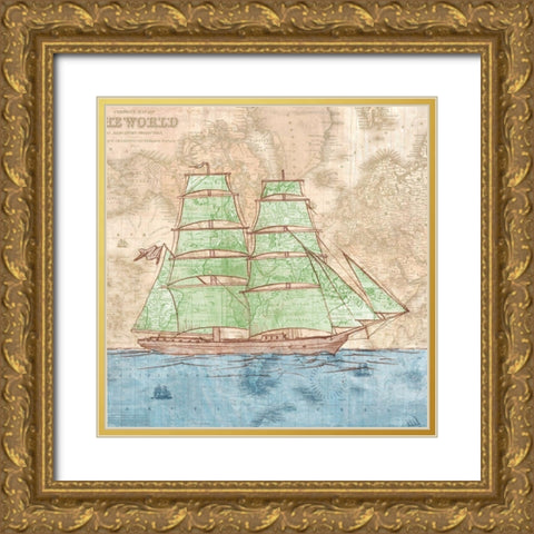 Vessel II Gold Ornate Wood Framed Art Print with Double Matting by Joannoo