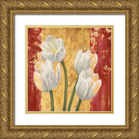 Royal Red I Gold Ornate Wood Framed Art Print with Double Matting by Jenny, Thomlinson