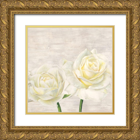 Classic Roses I Gold Ornate Wood Framed Art Print with Double Matting by Jenny, Thomlinson