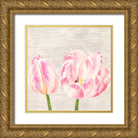 Classic Tulips I Gold Ornate Wood Framed Art Print with Double Matting by Jenny, Thomlinson