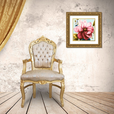 Purple Azaleas (detail) Gold Ornate Wood Framed Art Print with Double Matting by Keiko, Rei