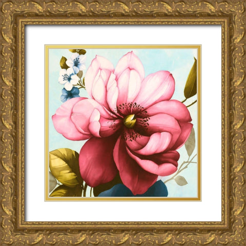 Purple Azaleas (detail) Gold Ornate Wood Framed Art Print with Double Matting by Keiko, Rei