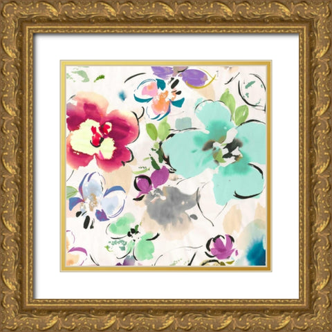 Floral Funk II Gold Ornate Wood Framed Art Print with Double Matting by Parr, Kelly