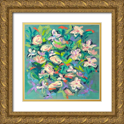 Waterlily Pond Gold Ornate Wood Framed Art Print with Double Matting by Parr, Kelly