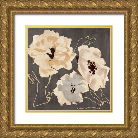 Earth Flowers I (detail) Gold Ornate Wood Framed Art Print with Double Matting by Parr, Kelly
