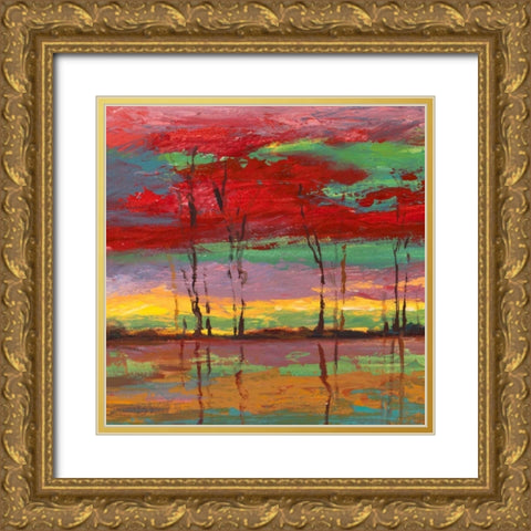 Tramonto sul bosco II Gold Ornate Wood Framed Art Print with Double Matting by Lucas
