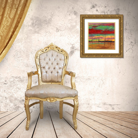 Tramonto sul bosco III Gold Ornate Wood Framed Art Print with Double Matting by Lucas