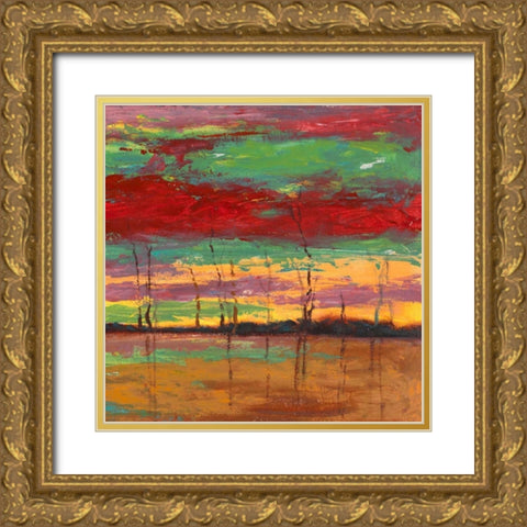 Tramonto sul bosco III Gold Ornate Wood Framed Art Print with Double Matting by Lucas