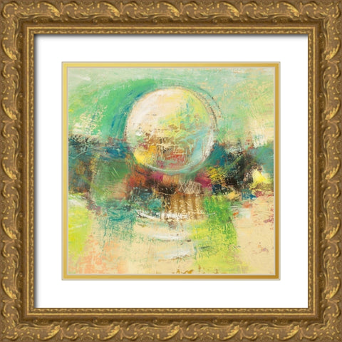 Luna smeraldo (detail) Gold Ornate Wood Framed Art Print with Double Matting by Lucas