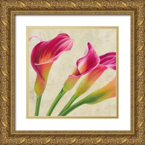Calla parade Gold Ornate Wood Framed Art Print with Double Matting by Villa, Luca