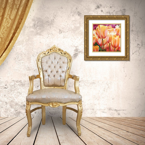 Spring Tulips I Gold Ornate Wood Framed Art Print with Double Matting by Villa, Luca