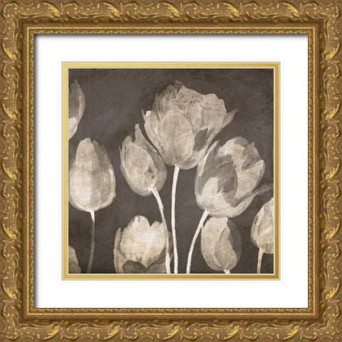 Washed Tulips II Gold Ornate Wood Framed Art Print with Double Matting by Villa, Luca
