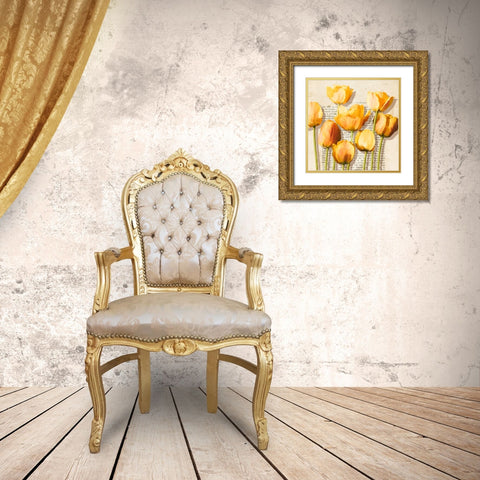 Histoires de Tulipes (detail) Gold Ornate Wood Framed Art Print with Double Matting by Villa, Luca