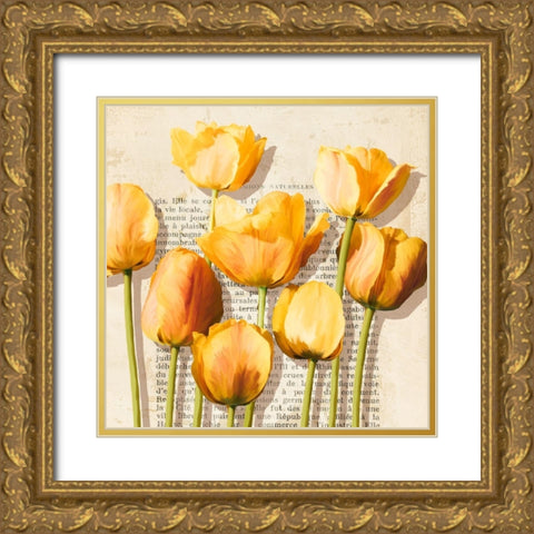 Histoires de Tulipes (detail) Gold Ornate Wood Framed Art Print with Double Matting by Villa, Luca