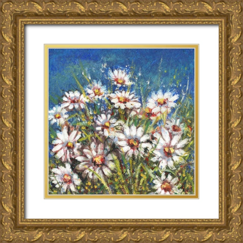 Campo di margherite Gold Ornate Wood Framed Art Print with Double Matting by Florio, Luigi