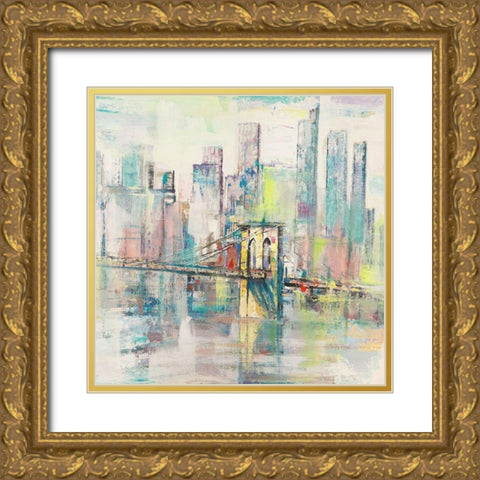 Mattino a Manhattan (detail) Gold Ornate Wood Framed Art Print with Double Matting by Florio, Luigi
