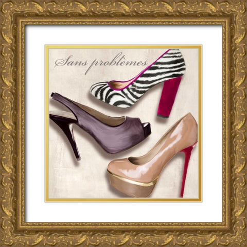 Sans problemes Gold Ornate Wood Framed Art Print with Double Matting by Clair, Michelle