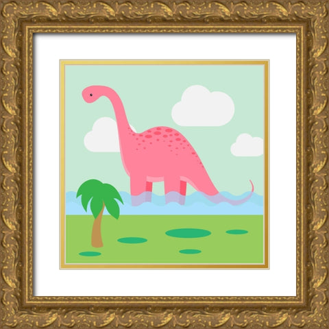 Lil Bronto Gold Ornate Wood Framed Art Print with Double Matting by Malia, Rodrigues