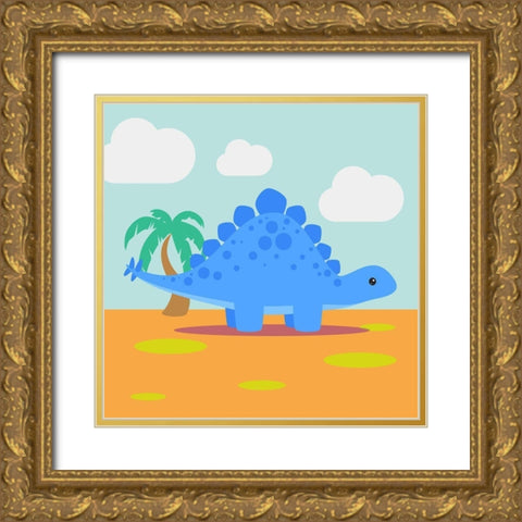 Lil Stego Gold Ornate Wood Framed Art Print with Double Matting by Malia, Rodrigues