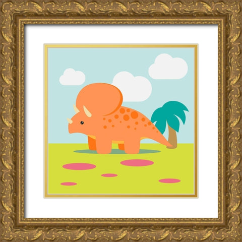 Lil Trixie Gold Ornate Wood Framed Art Print with Double Matting by Malia, Rodrigues