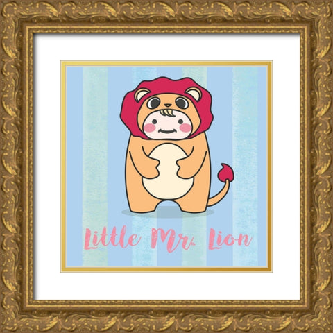 Lill Lion Gold Ornate Wood Framed Art Print with Double Matting by Malia, Rodrigues