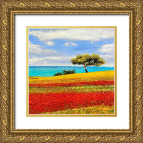 Mediterraneo II Gold Ornate Wood Framed Art Print with Double Matting by Angelo, Masera