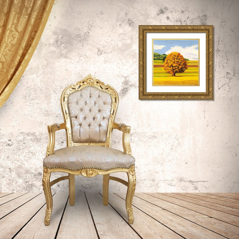 Pianure serene I (detail) Gold Ornate Wood Framed Art Print with Double Matting by Angelo, Masera