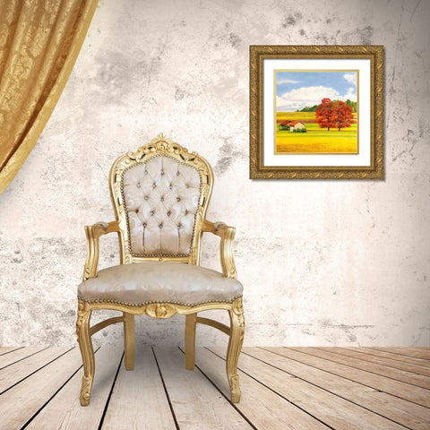Pianure serene II (detail) Gold Ornate Wood Framed Art Print with Double Matting by Angelo, Masera