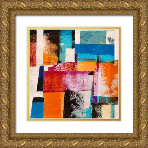 Colors in Space I Gold Ornate Wood Framed Art Print with Double Matting by Navarro, Manuel