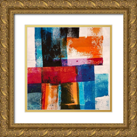 Colors in Space II Gold Ornate Wood Framed Art Print with Double Matting by Navarro, Manuel