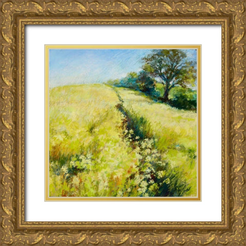Fields of Gold Gold Ornate Wood Framed Art Print with Double Matting by Whatmore, Nel