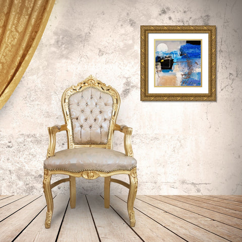 Moonlight (detail) Gold Ornate Wood Framed Art Print with Double Matting by Pima, Arthur