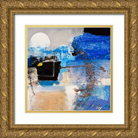 Moonlight (detail) Gold Ornate Wood Framed Art Print with Double Matting by Pima, Arthur