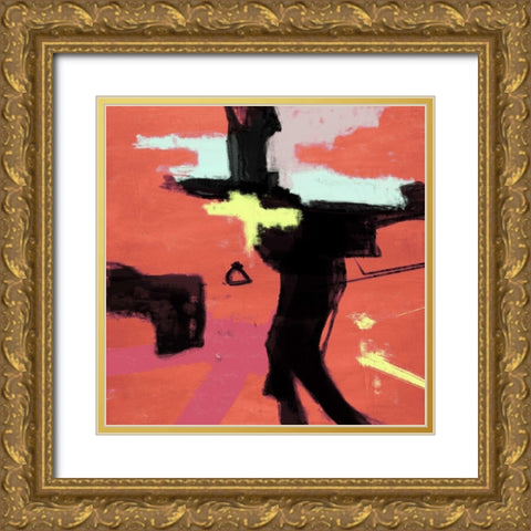 Attitude I Gold Ornate Wood Framed Art Print with Double Matting by Caine, Roland