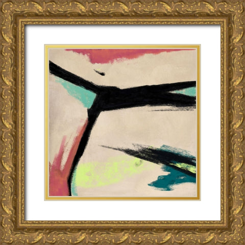 Attitude II Gold Ornate Wood Framed Art Print with Double Matting by Caine, Roland