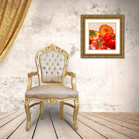 Tomatoes Gold Ornate Wood Framed Art Print with Double Matting by Barbieri, Remo