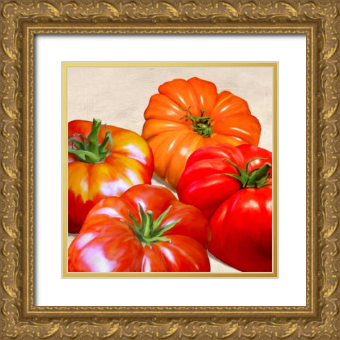 Tomatoes Gold Ornate Wood Framed Art Print with Double Matting by Barbieri, Remo