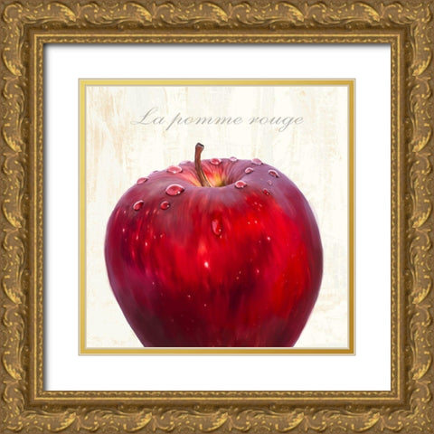 La pomme rouge Gold Ornate Wood Framed Art Print with Double Matting by Remo, Barbieri