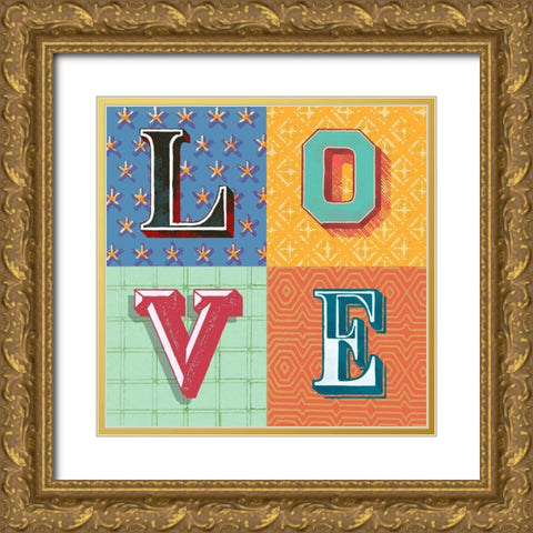 Love Gold Ornate Wood Framed Art Print with Double Matting by Steven, Hill