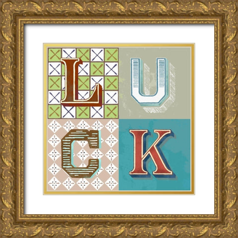 Luck Gold Ornate Wood Framed Art Print with Double Matting by Steven, Hill