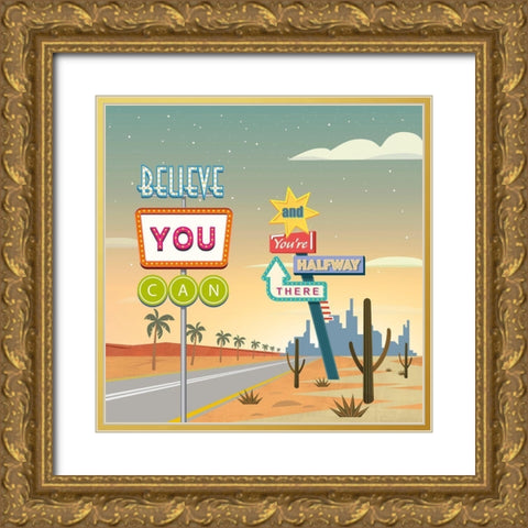 Believe you can...(detail II) Gold Ornate Wood Framed Art Print with Double Matting by Steven, Hill