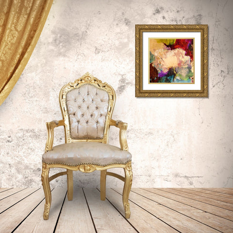 Floating Flowers I (detail) Gold Ornate Wood Framed Art Print with Double Matting by Stone, Jim