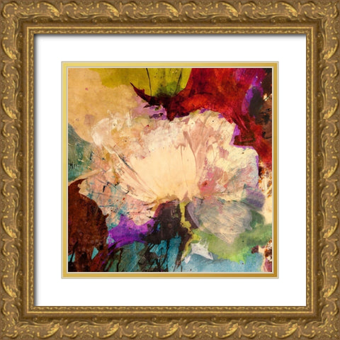 Floating Flowers I (detail) Gold Ornate Wood Framed Art Print with Double Matting by Stone, Jim