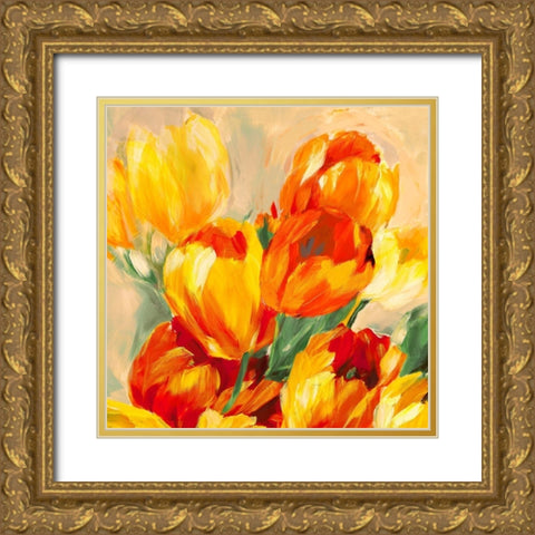 Tulips in the Sun I Gold Ornate Wood Framed Art Print with Double Matting by Stone, Jim