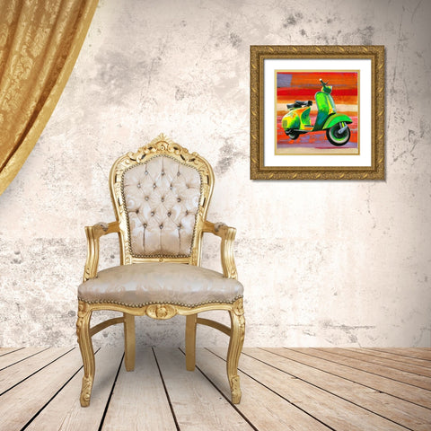 Pop Scooter I Gold Ornate Wood Framed Art Print with Double Matting by Rizzardi, Teo