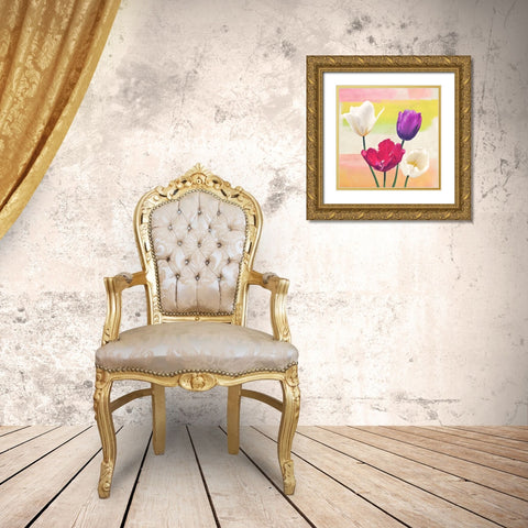 Florilegium II (detail) Gold Ornate Wood Framed Art Print with Double Matting by Rizzardi, Teo