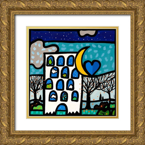 Dentro di noi ce sempre un cielo stellato Gold Ornate Wood Framed Art Print with Double Matting by Wallas