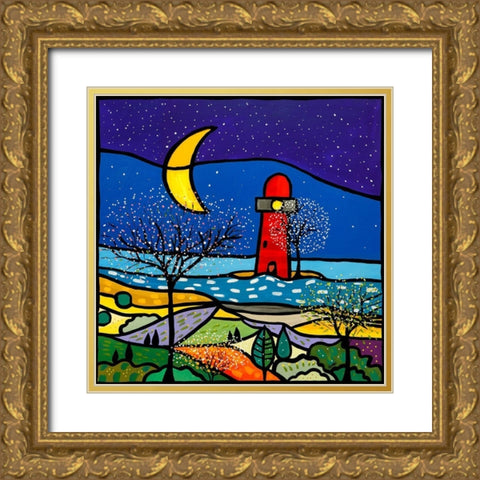 La sentinella del mare Gold Ornate Wood Framed Art Print with Double Matting by Wallas